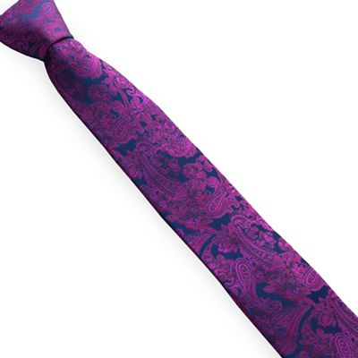 Magenta Paisley Tie